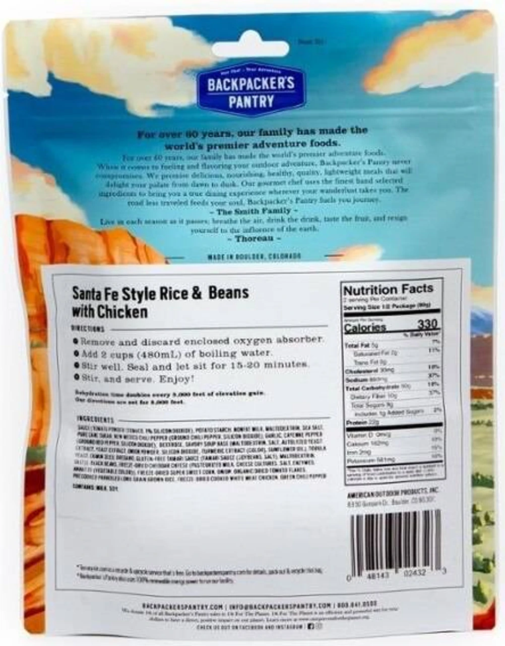 Backpacker's Pantry Santa Fe Rice & Beans W/ Chicken - 2 Servings - Image 2