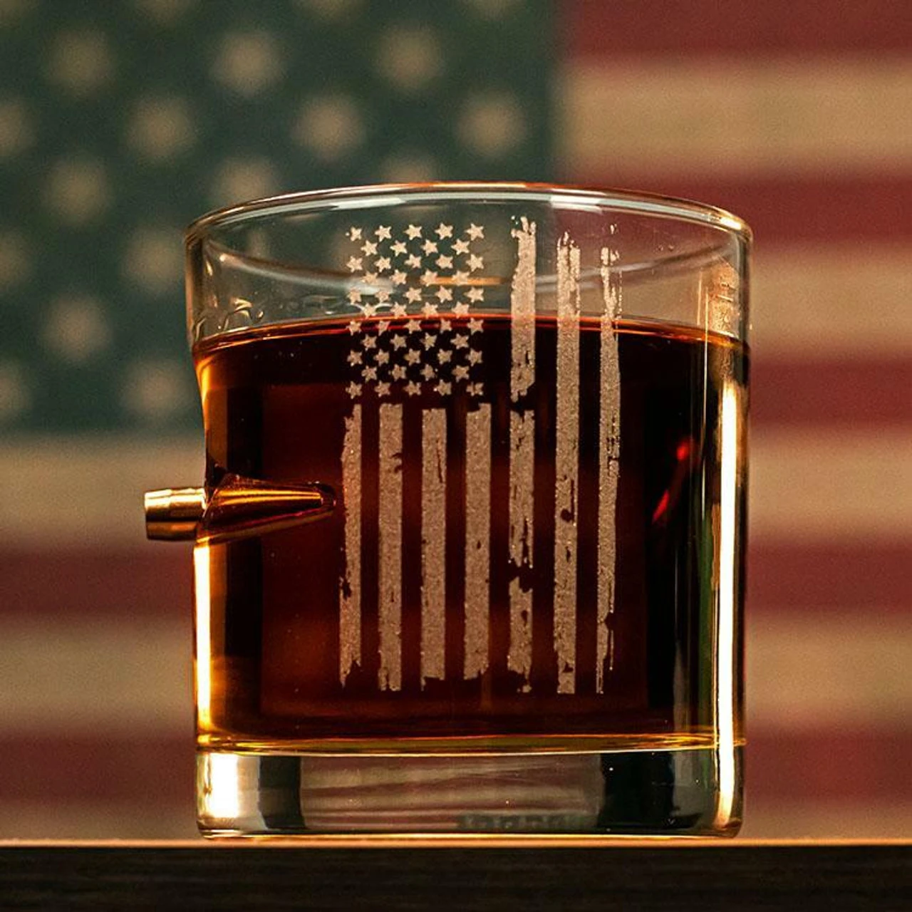 BenShot Patriotic Rocks Glass