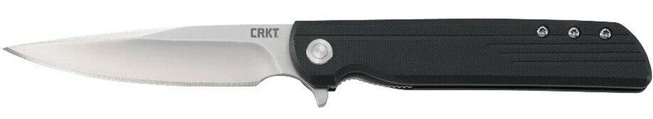 CRKT 3801 LCK + Black Drop Point Assisted Opening Flipper Folding Knife