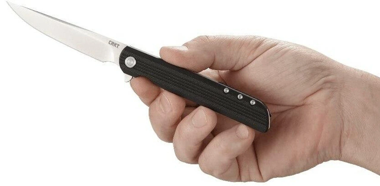 CRKT 3810 LCK + Large Black Drop Point Assisted Opening Flipper Folding Knife - Image 8