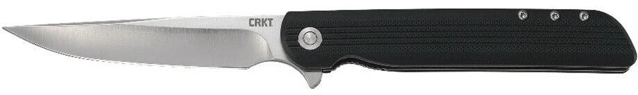 CRKT 3810 LCK + Large Black Drop Point Assisted Opening Flipper Folding Knife