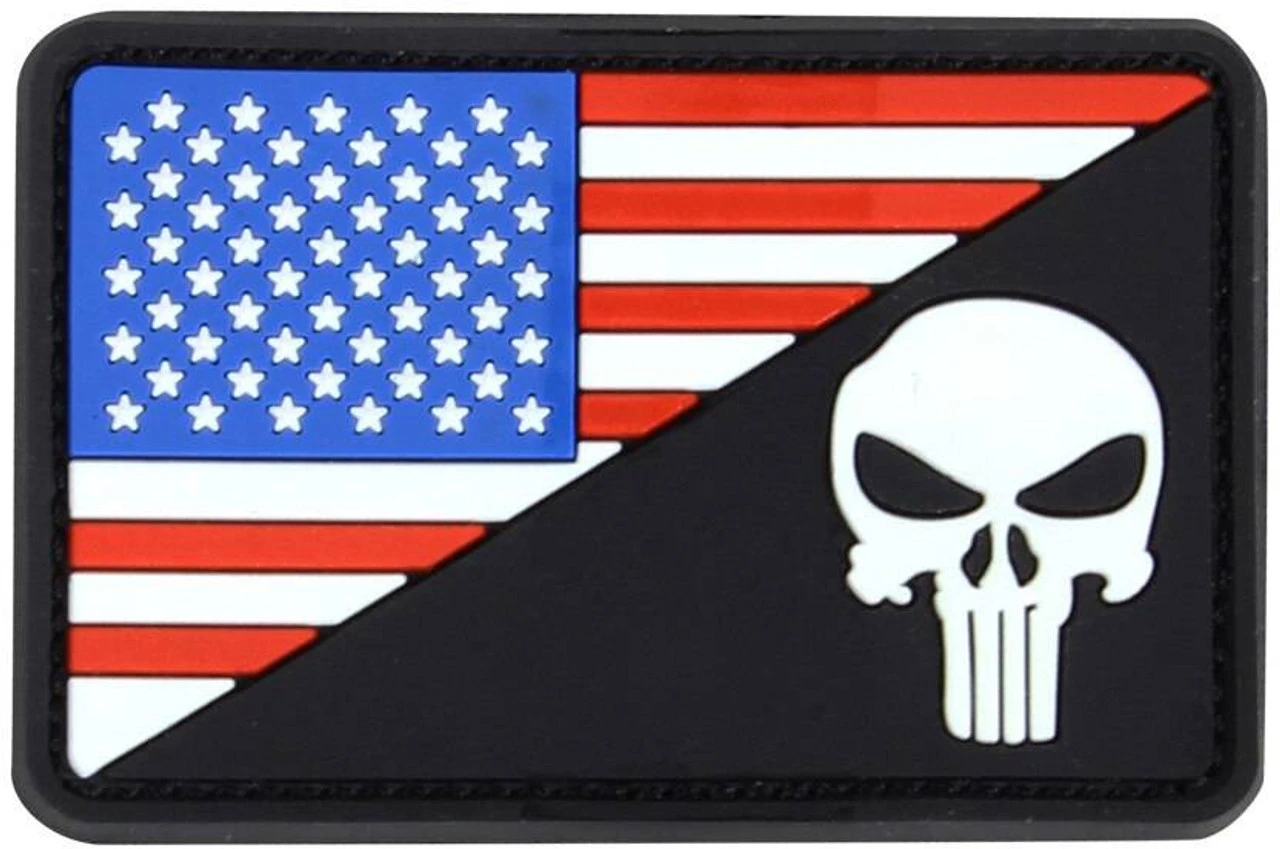 Condor US Flag Morale PVC Punisher Patch (6 Pack)