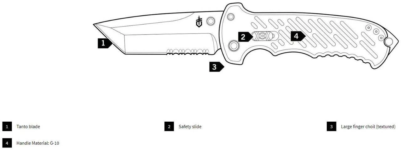 Gerber 06 FAST Tanto Serrated Folding Knife - Image 2