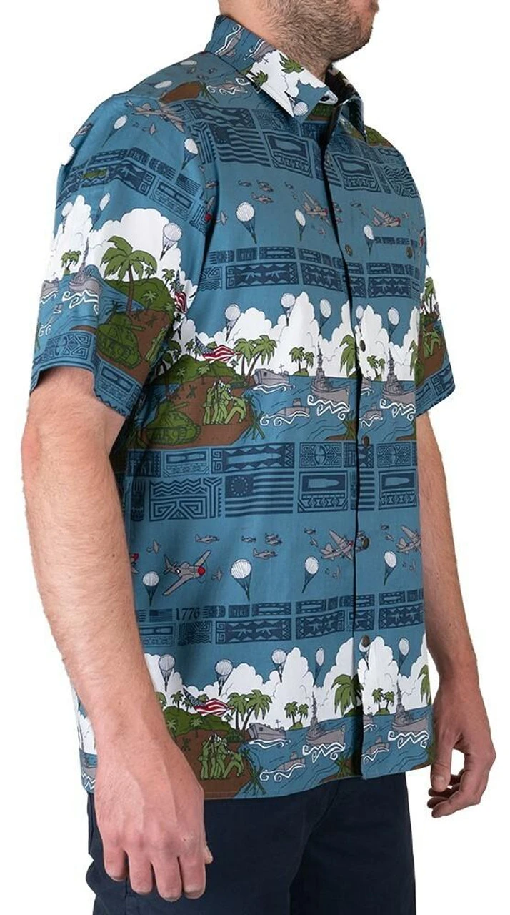 LA Police Gear 5 Branches Tactical Tiki⢠Short Sleeve Button Up Shirt