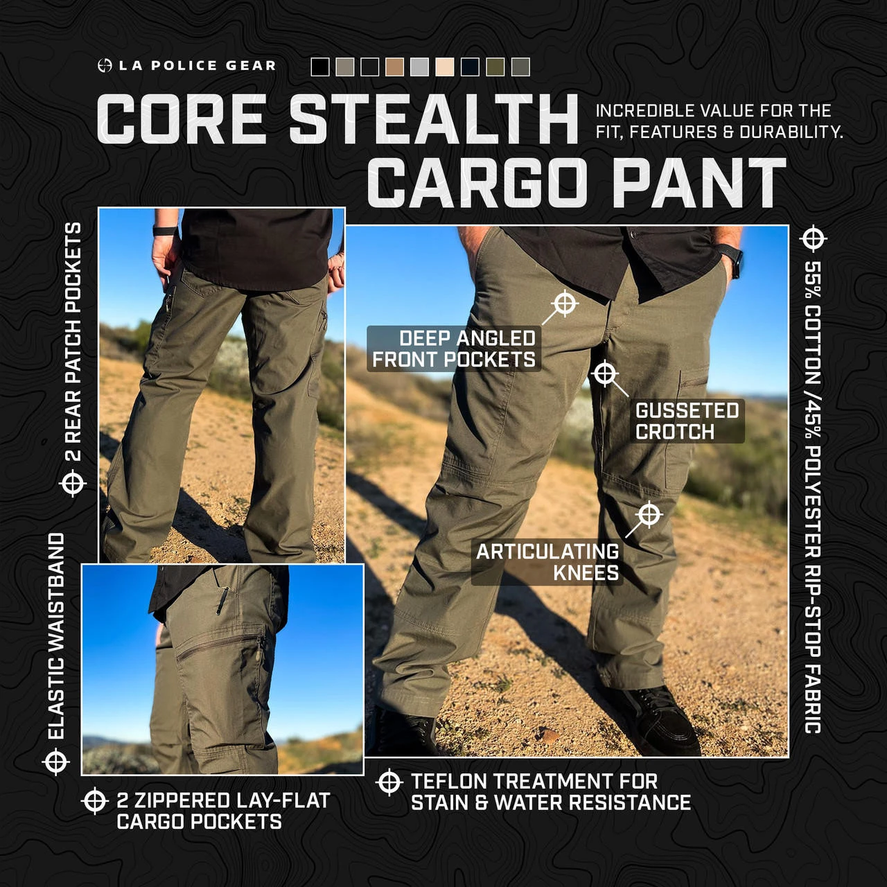 LA Police Gear Core Stealth Cargo Pant - Image 2