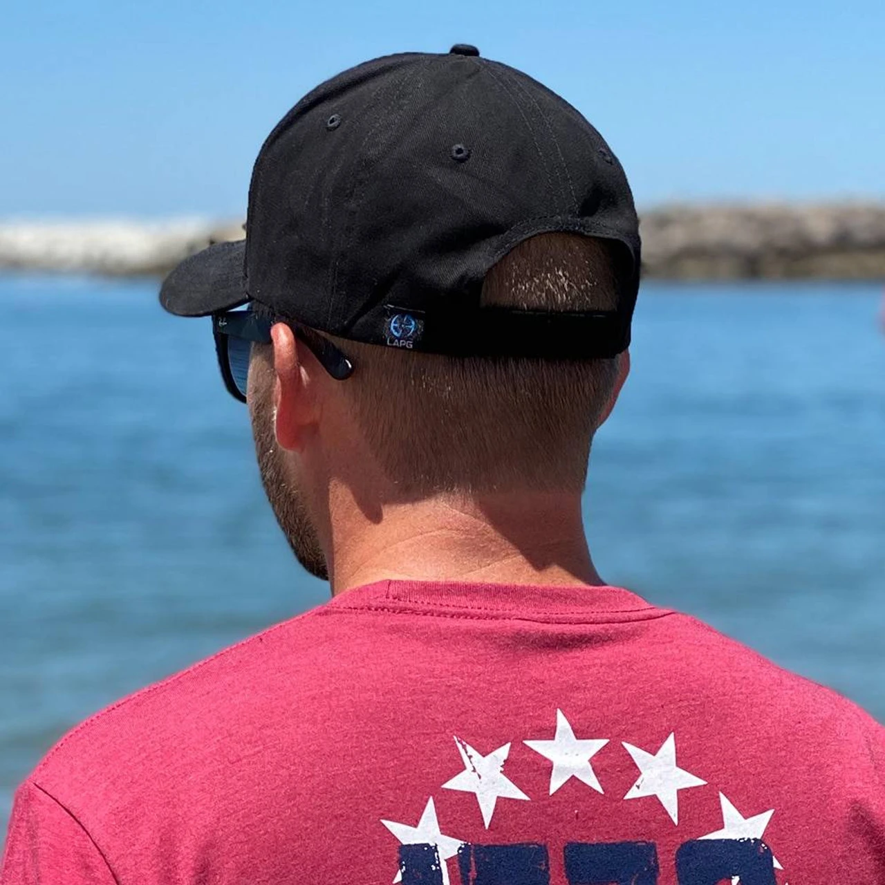 LA Police Gear Leather Flag Patch Hat - Image 3