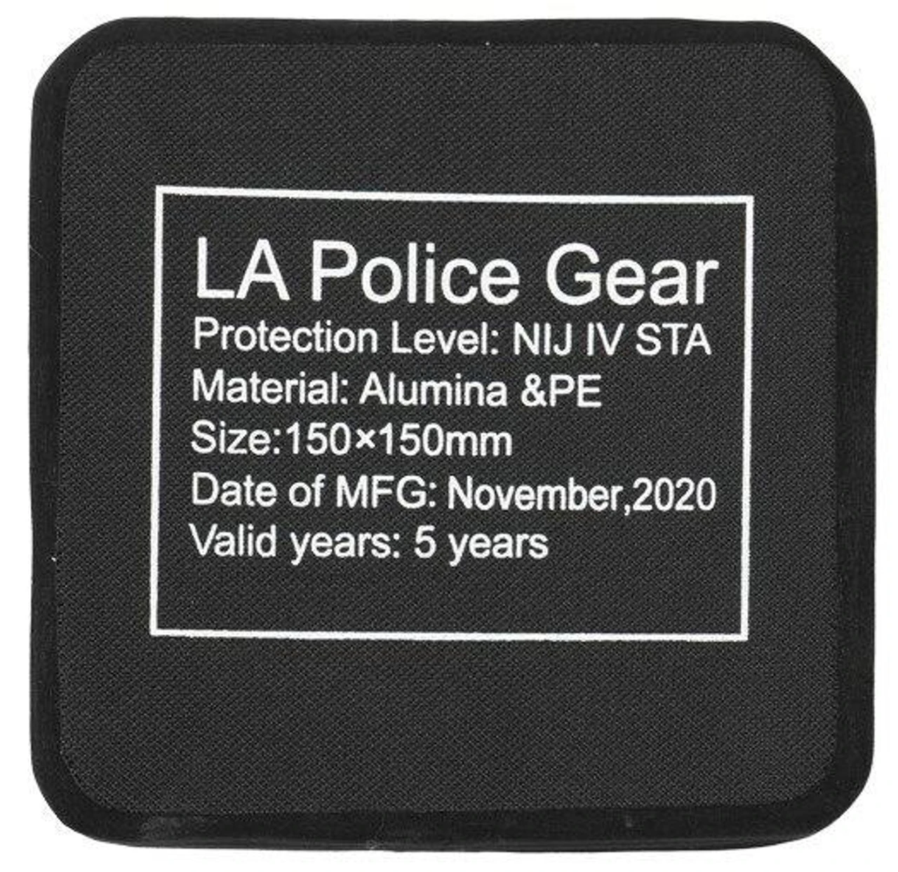 LA Police Gear Level IV 6" X 6" Ceramic Ballistic Armor Rifle Side Plate - Image 2