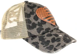 LA Police Gear Pony Tail Leopard Heart Hat