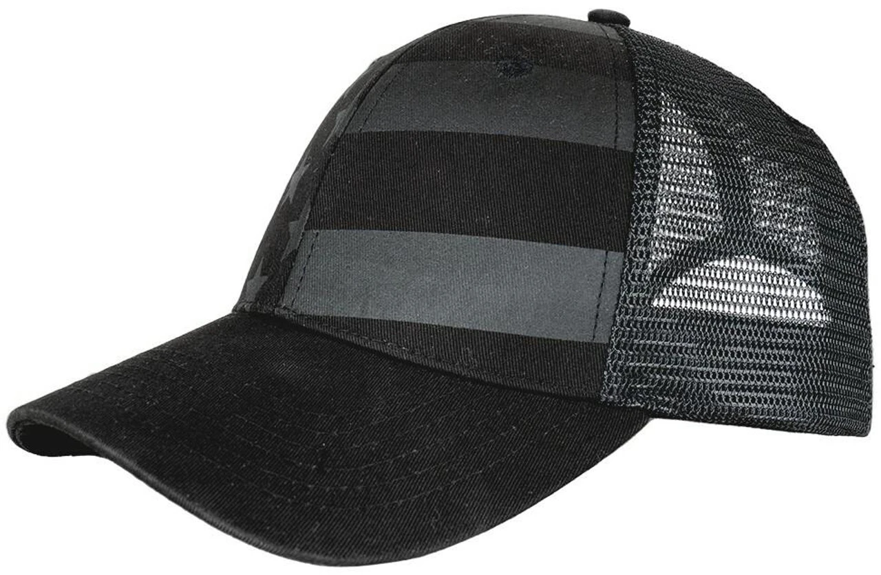 LA Police Gear Screen Printed Blackout Flag Trucker Hat - Image 4
