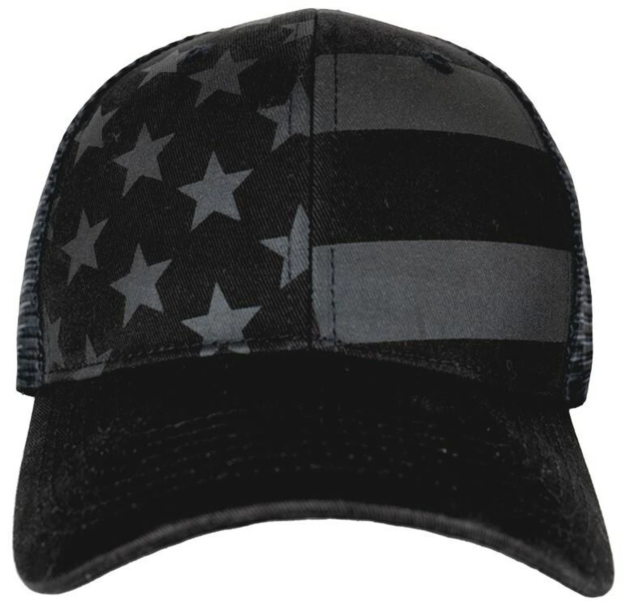 LA Police Gear Screen Printed Blackout Flag Trucker Hat - Image 6