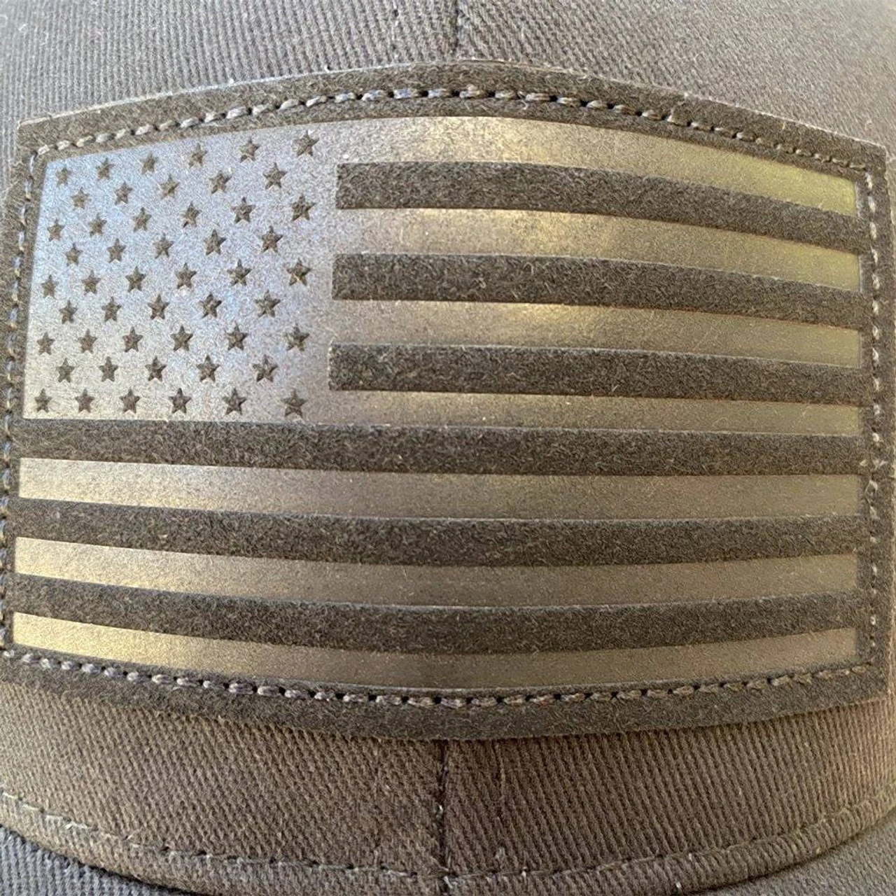 LA Police Gear Subdued Leather Flag Patch Hat - Image 7