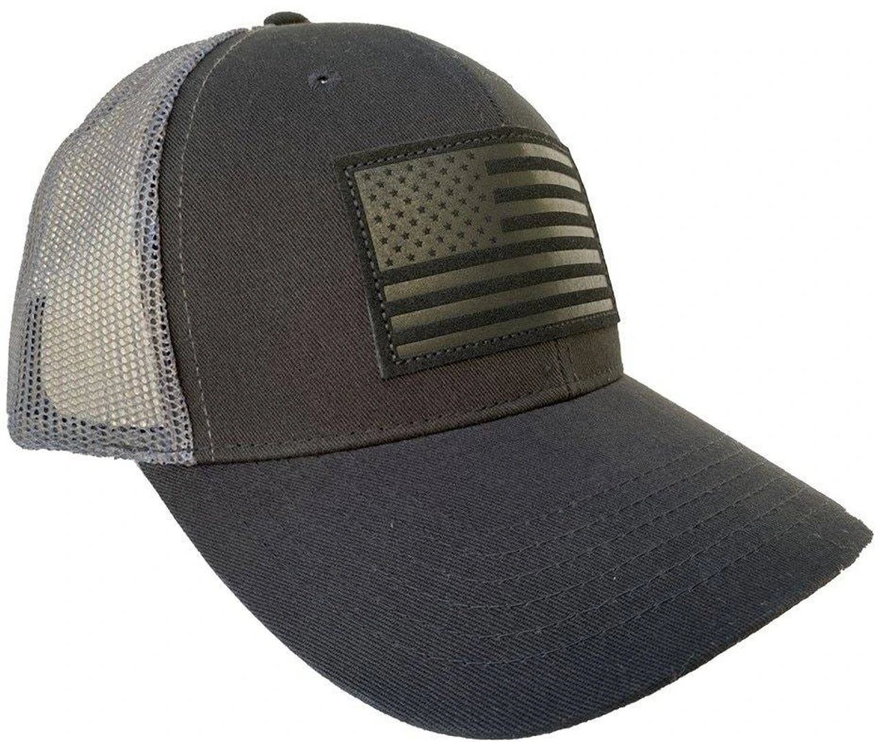 LA Police Gear Subdued Leather Flag Patch Hat