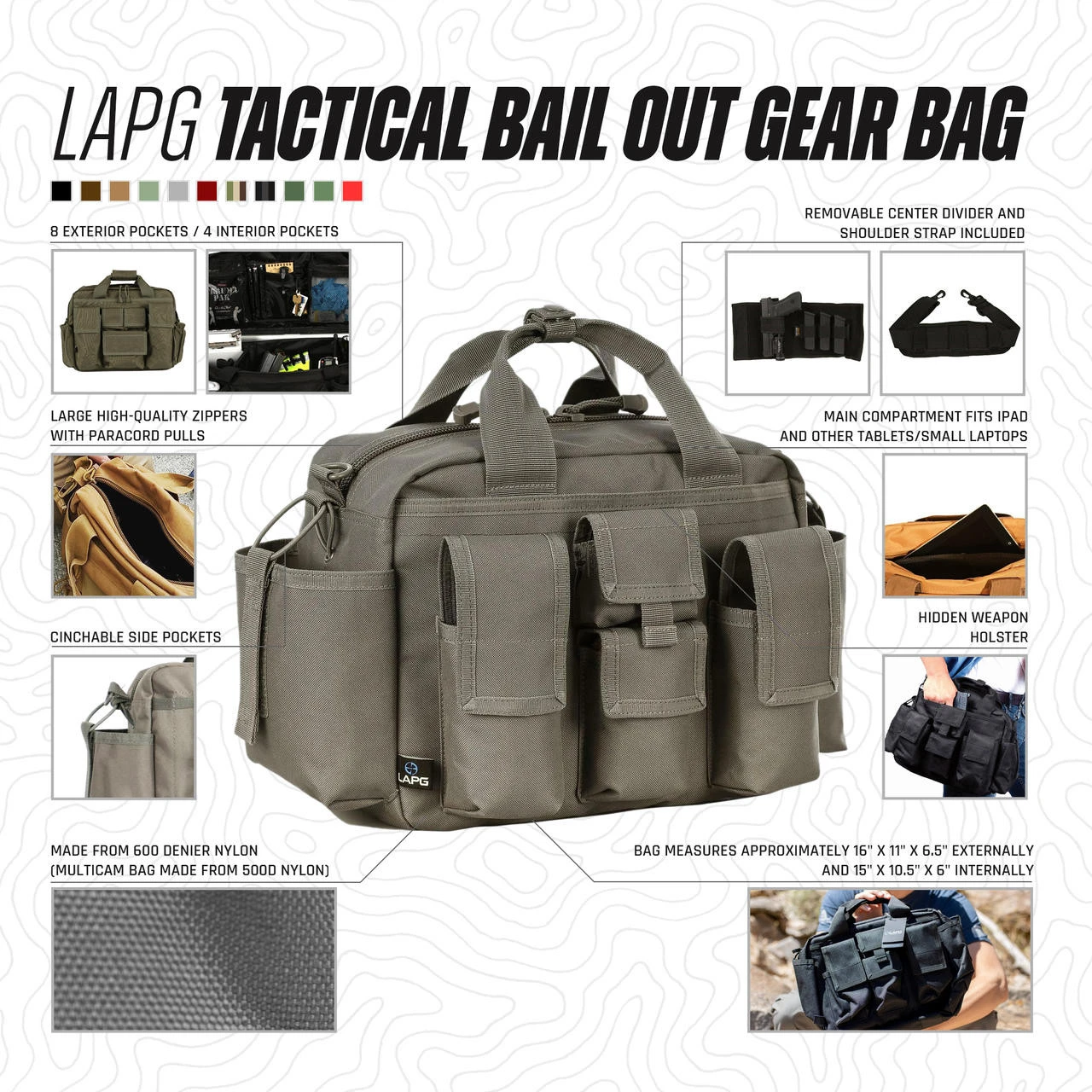 LA Police Gear Tactical Bail Out Gear Bag - Best Seller - Image 2