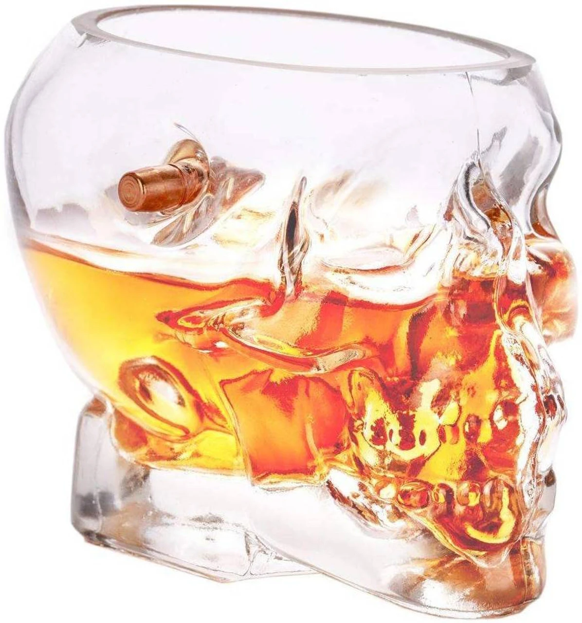 Lucky Shot .308 Projectile Bullet Skull Whiskey Glass - Image 2