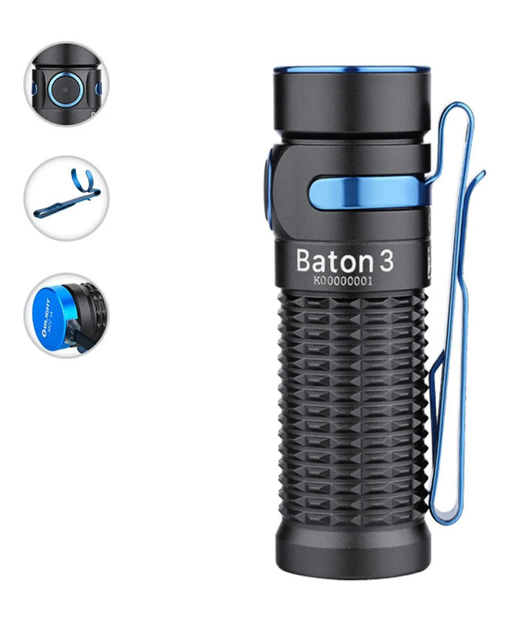 Olight Baton 3 1200 Lumen Tactical Flashlight - Image 2