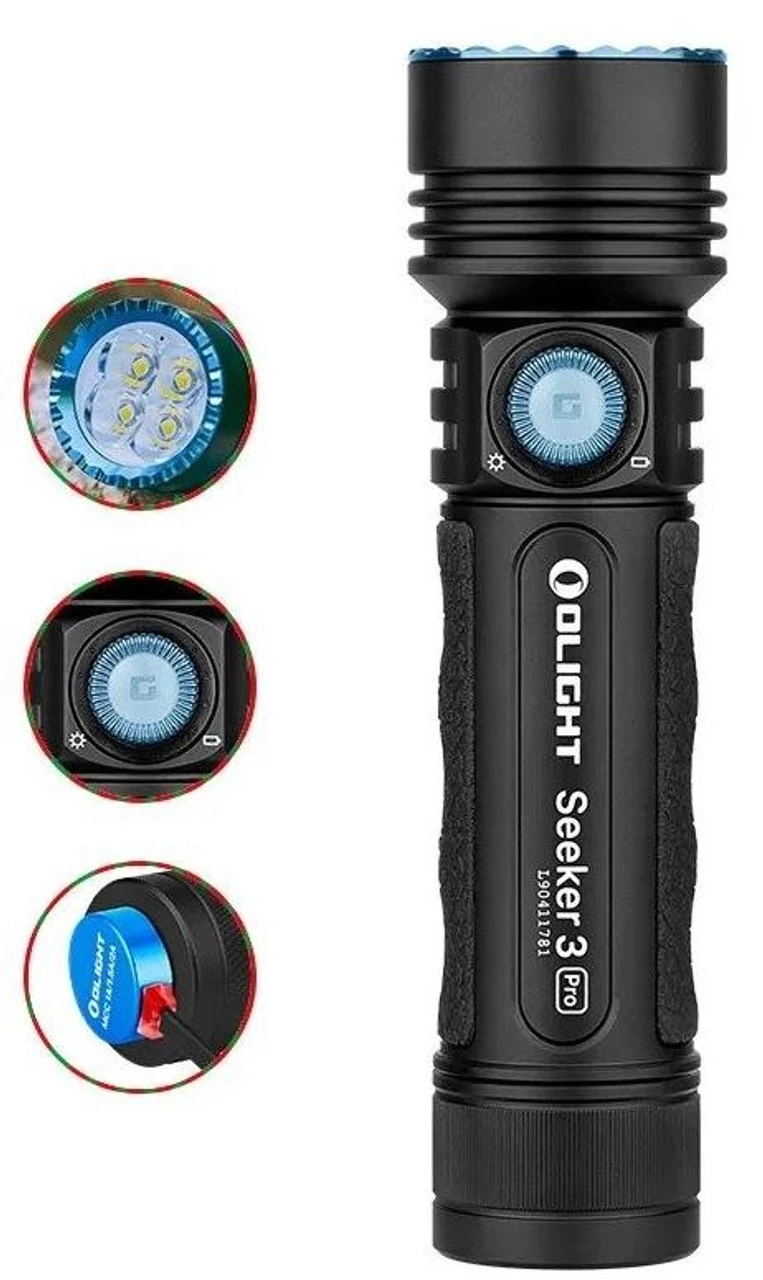 Olight Black Seeker 3 Pro Bright Flashlight - Image 2