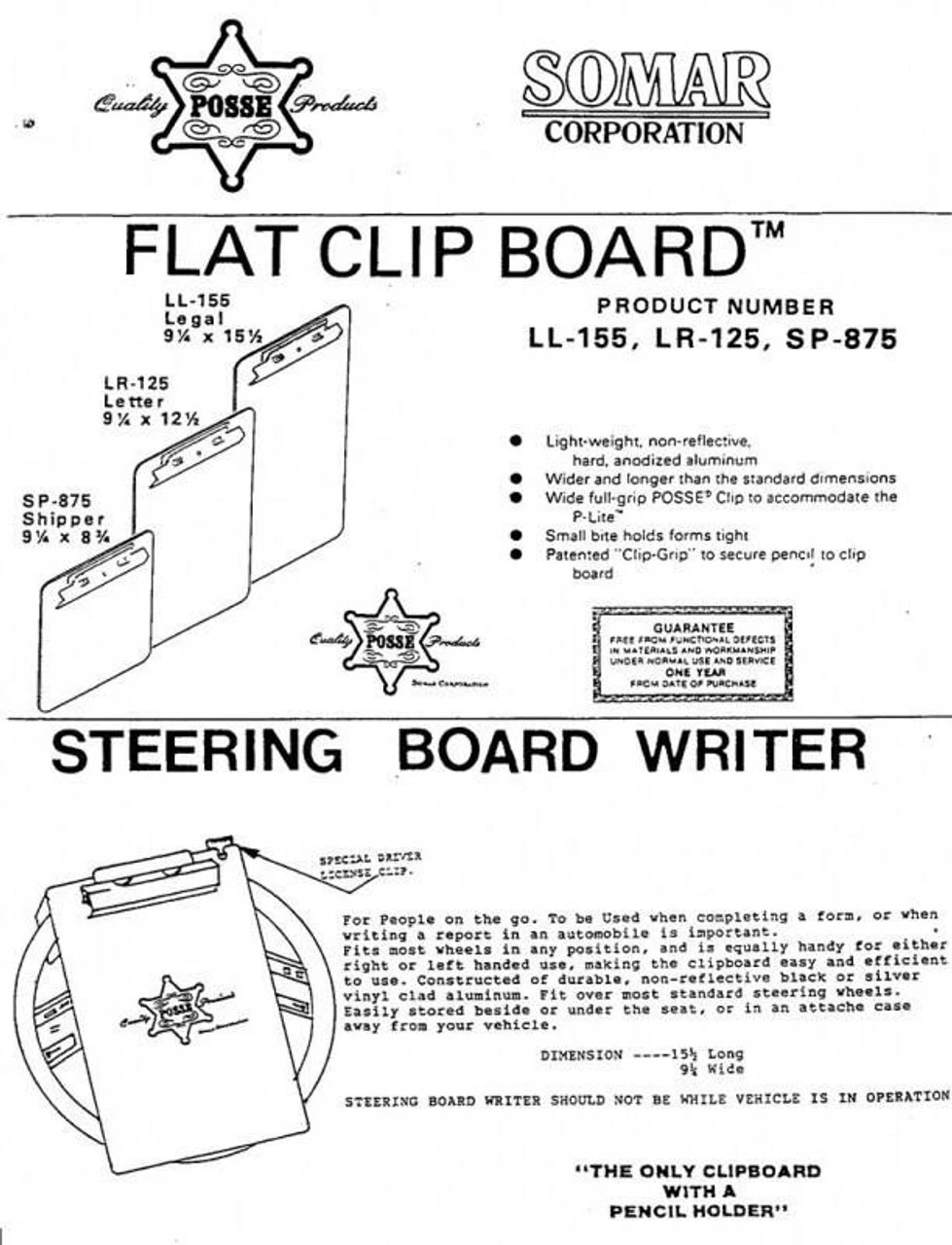 Posse Box LR-125 Flat Clipboard - Image 3