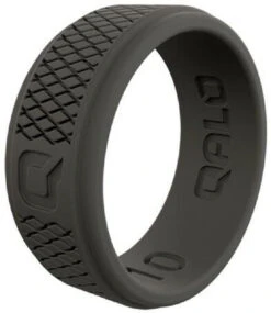 Qalo Men's Black Crosshatch Q2X Ring QS9-MHK