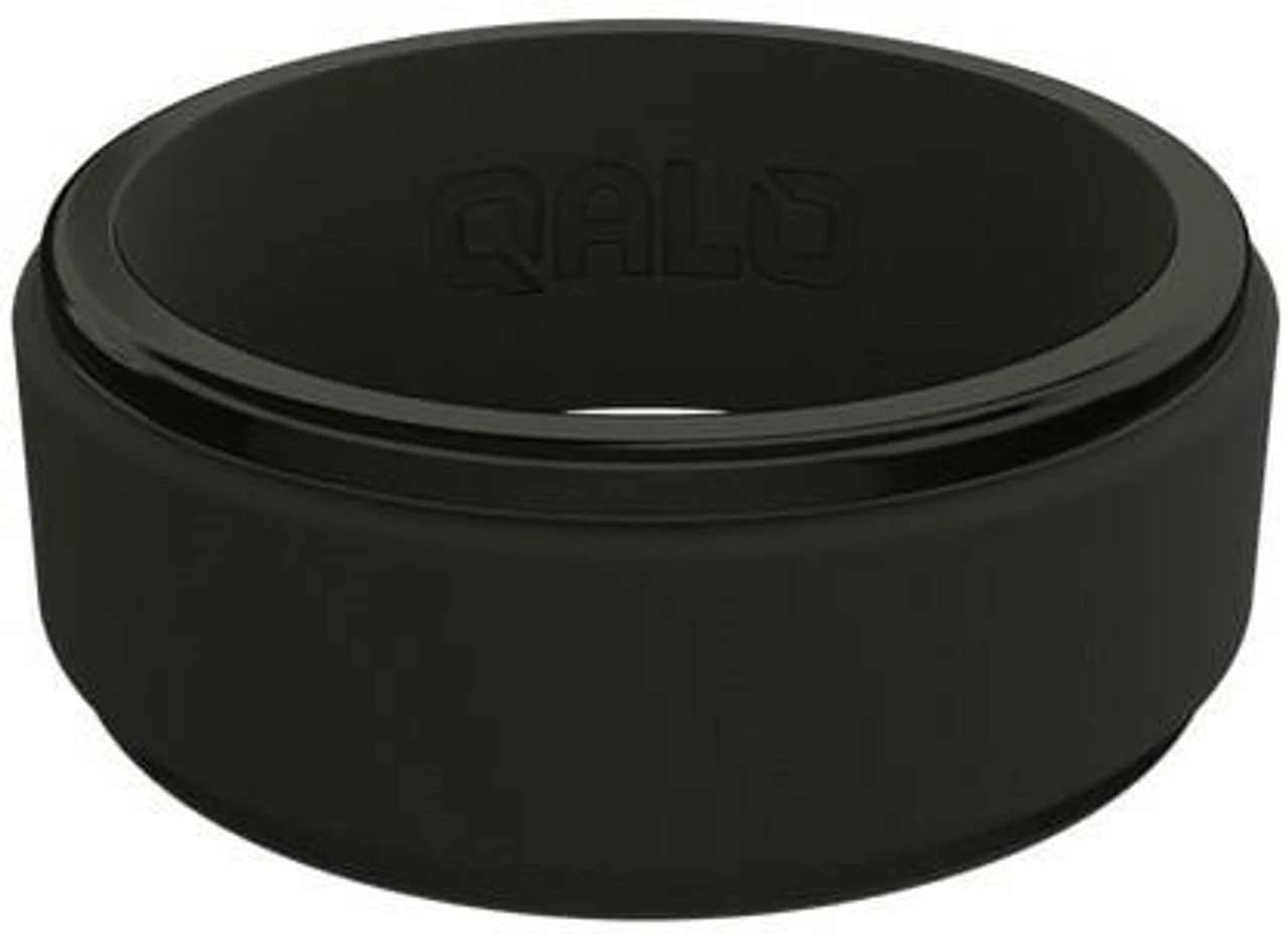 Qalo Men's Black Step Edge Polished Ring QS9-MXB - Image 3