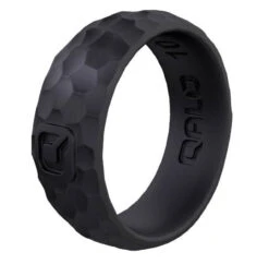 Qalo Men's Classic Forged Metallic Silicone Ring