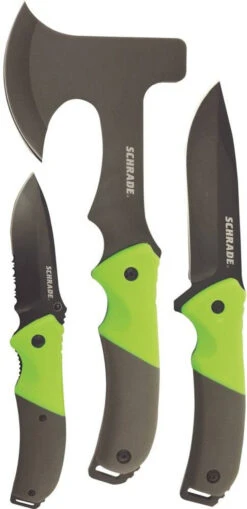 Schrade 3 Piece Outdoor Fixed Blade/Folder/Axe Combo Set