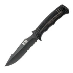 SOG SEAL Strike Black TiNi Fixed Blade Knife With Deluxe Sheath