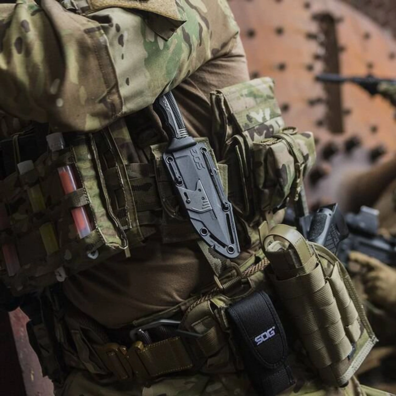 SOG SEAL Strike Powder Coat Fixed Blade Knife With Molded Sheath - Image 11