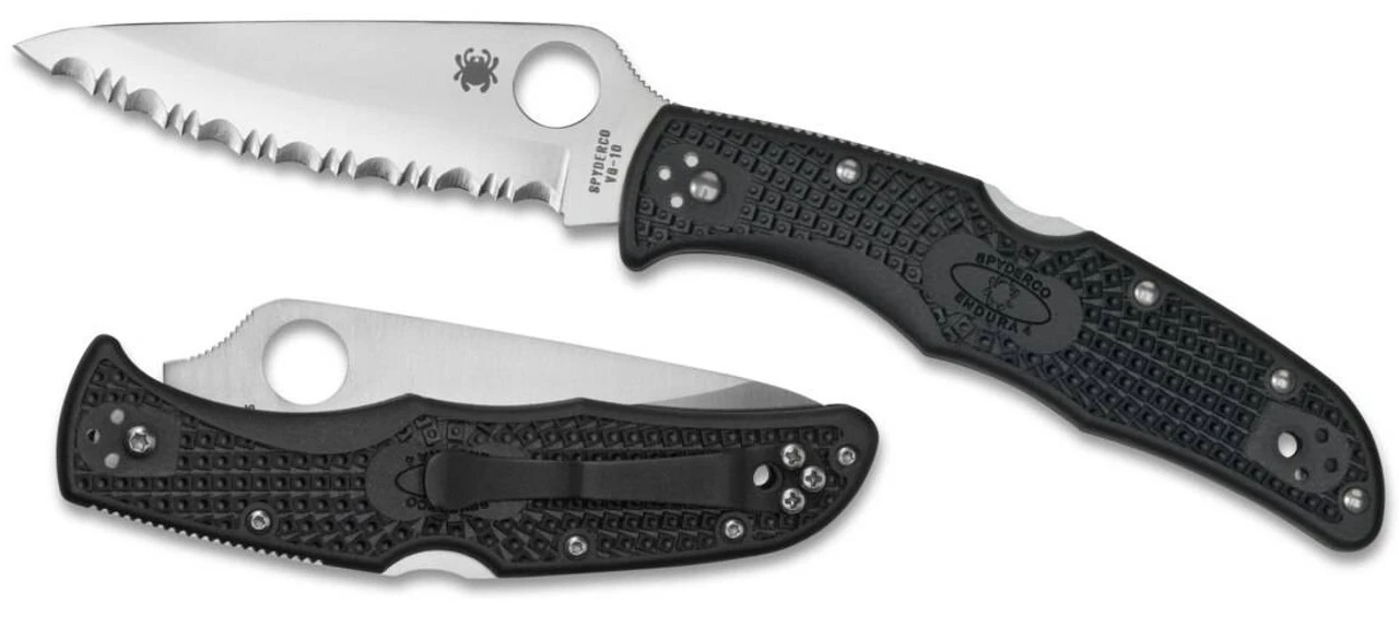 Spyderco Endura 4 Lightweight Black Spyder Edge Folding Knife