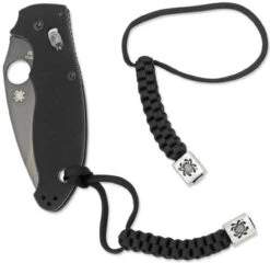Spyderco Square Bead Pewter With Lanyard