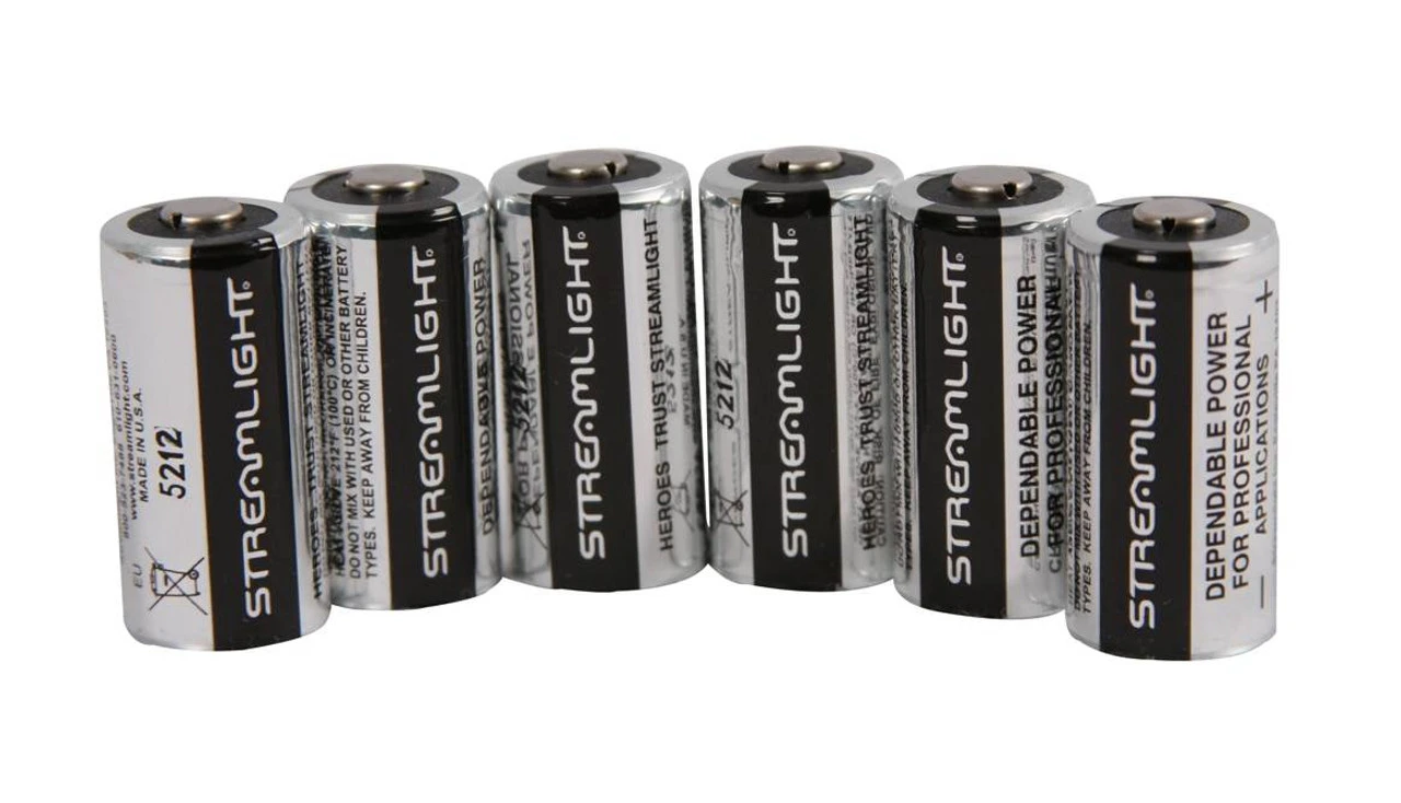 Streamlight 3V CR123 Lithium Batteries - 6 Pack