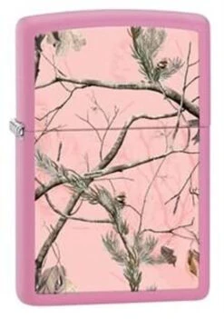 Zippo Windproof Real Tree APC Matte Pink Lighter
